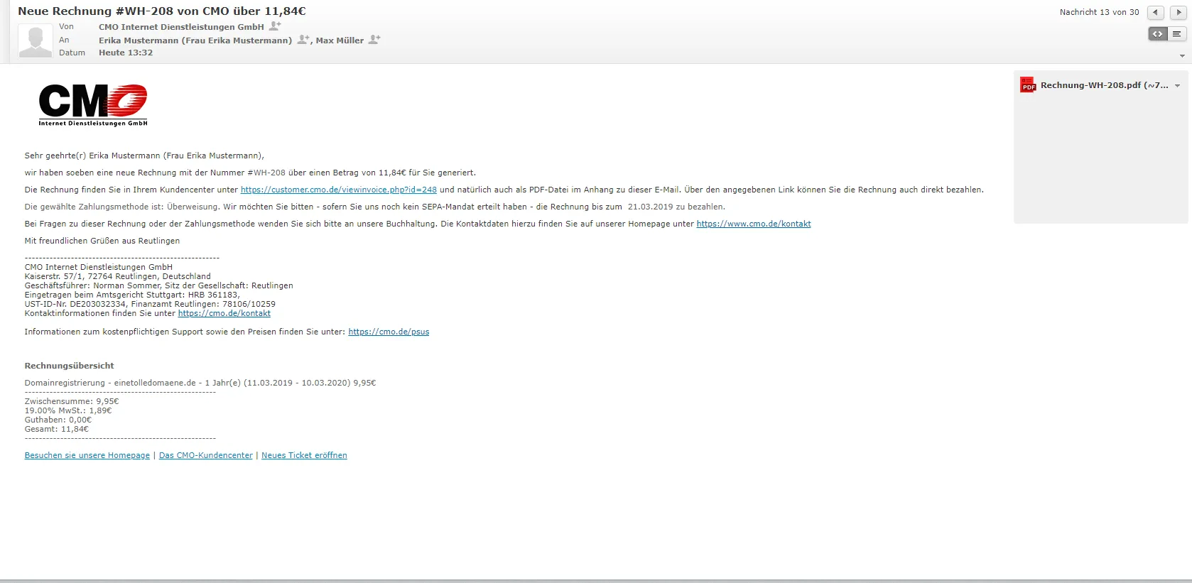 10-kb- rechnung mail