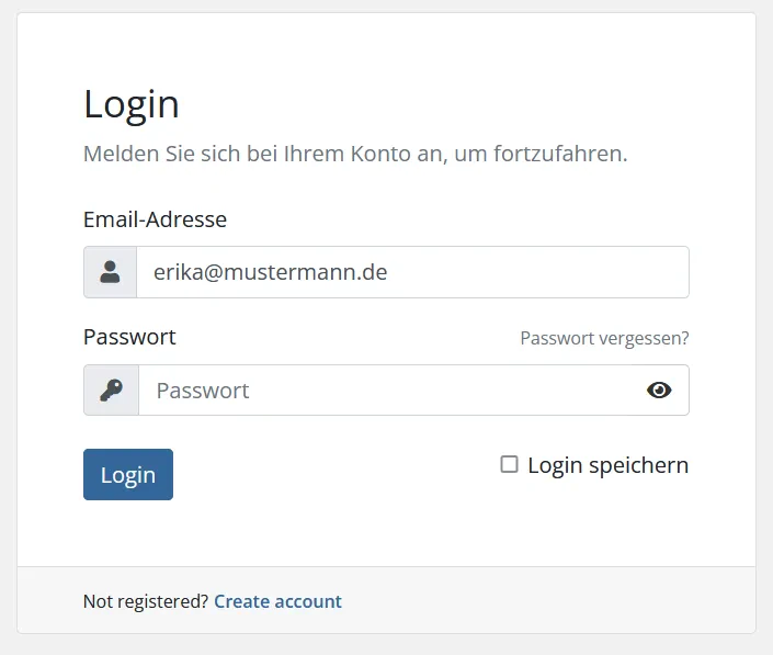 Melden Sie sich hier mit Ihren von Ihnen gewählten Kundencenter-Zugangsdaten an