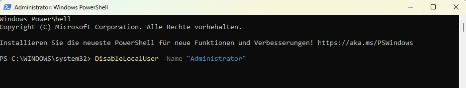 DisableLocalUser